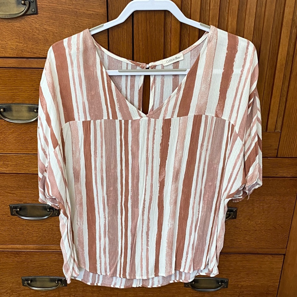 Women's V-Neck Striped Blouse